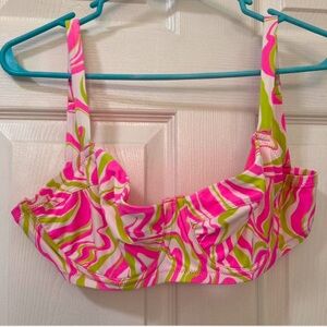 Aerie Pink and Green Bikini Top